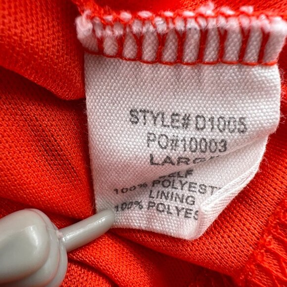 Latowne Red Floral Ruffle Hem Dress Size Large Spaghetti straps lined - Picture 3 of 7